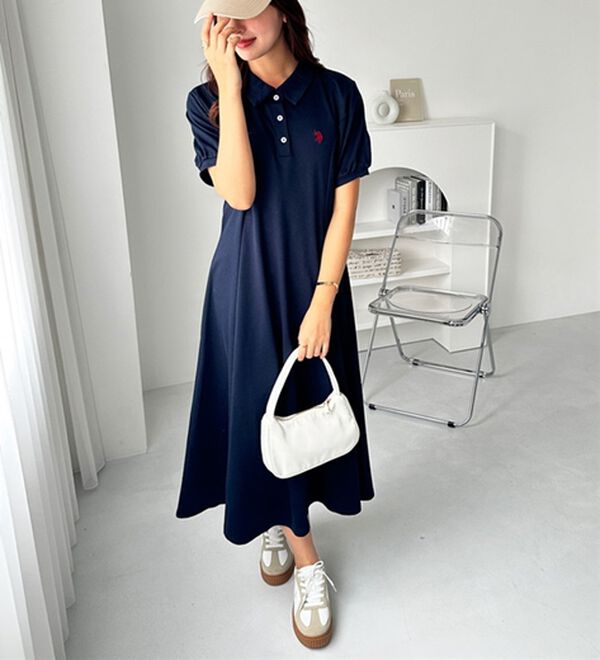 GeeRA（ジーラ）の「【Ｕ．Ｓ．ＰＯＬＯＡＳＳＮ】ポロ衿ワンピ―ス（その他ワンピース）」｜詳細画像