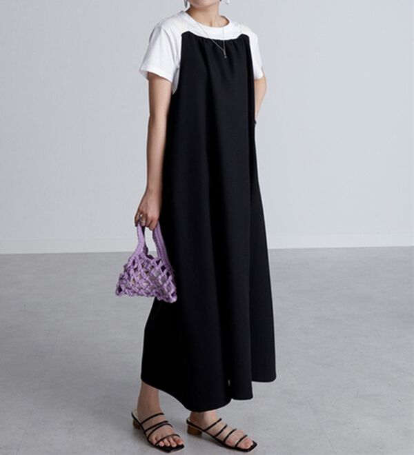 異素材ベルトリネンタッチワンピース - ベルーナ【公式】 