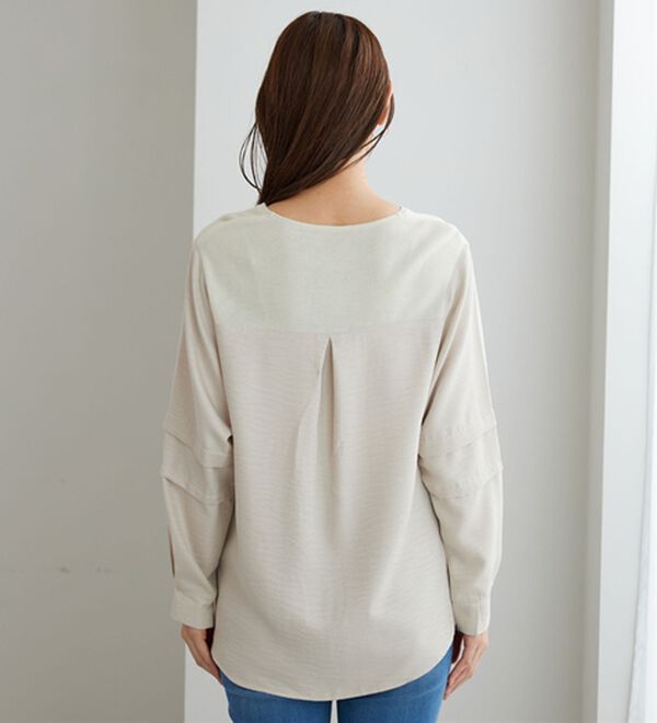 BELLUNA（ベルーナ）の「ニット切替袖タックプルオーバー（ニット・セーター）」｜詳細画像