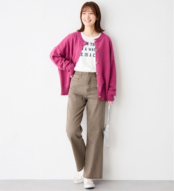 Viola e Viola（ヴィオラ エ ヴィオラ）の「のび心地　ゆるストレートパンツ（フルレングスパンツ）」｜詳細画像