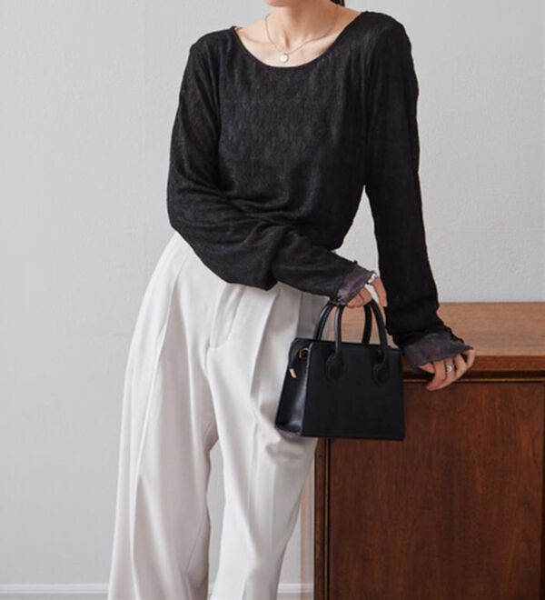 RANAN（ラナン）の「リバーシブルシアーレースＴ（カットソー）」｜詳細画像