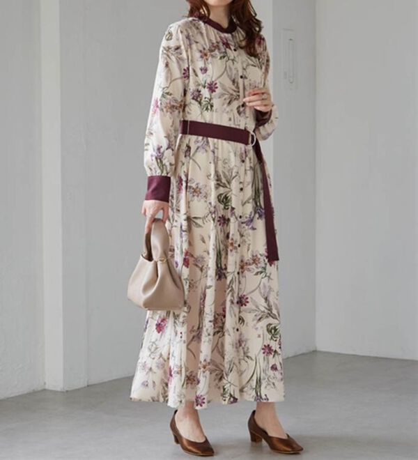 RANAN（ラナン）の「レトロフラワーシャツワンピース（プリントワンピース）」｜詳細画像