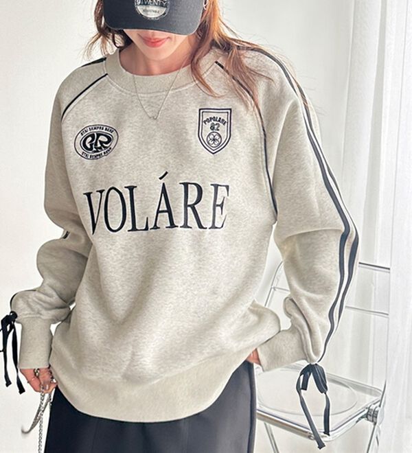 GeeRA（ジーラ）の「サイドラインリボンゲーム裏起毛スウェット（トレーナー・スウェット）」｜詳細画像