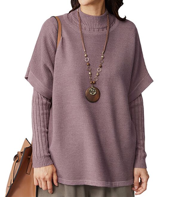 BELLUNA（ベルーナ）の「ガーター編みドルマンニットアンサンブル（アンサンブル）」｜詳細画像