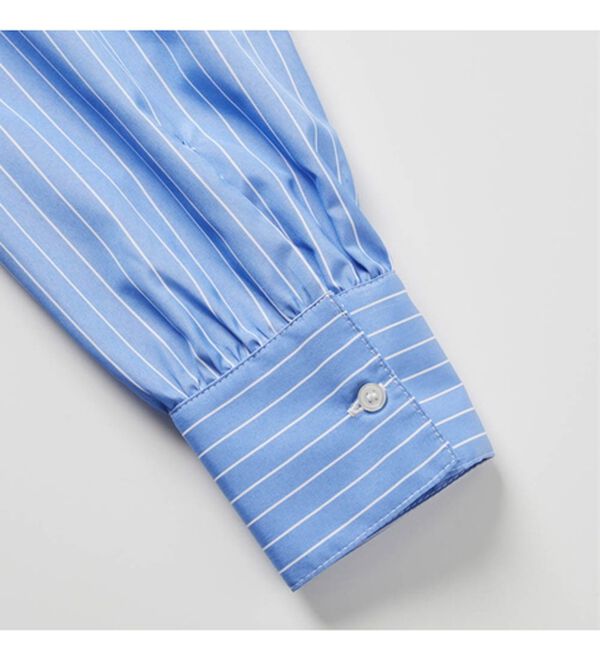 RANAN（ラナン）の「ジップデザイン異素材切替ストライプワンピース（その他ワンピース）」｜詳細画像