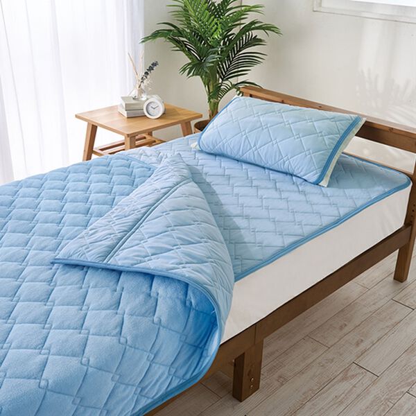 「ベルクールプレミアム冷たさが続くリバーシブル軽寝具＜気温に合わせて使い分けできる！超冷感生地・サラふわタオル生地＞（敷パッド）」｜詳細画像