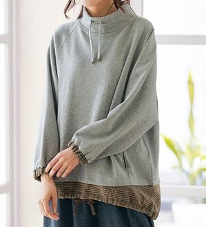 BELLUNA（ベルーナ）の「裾チェックゆったりプルオーバー（カットソー）」｜詳細画像