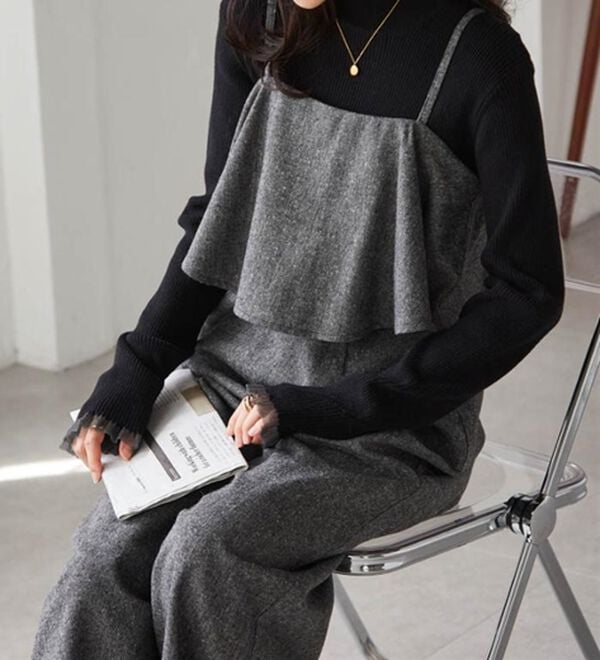 RANAN（ラナン）の「ツイードフリルサロペット（オールインワン）」｜詳細画像