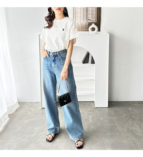 GeeRA（ジーラ）の「【新色追加】【ＵＳ．ＰＯＬＯ．ＡＳＳＮ】綿100％フレンチスリーブＴシャツ（Tシャツ）」｜詳細画像