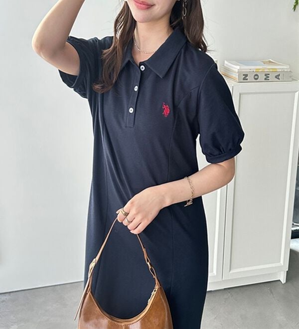GeeRA（ジーラ）の「【Ｕ．Ｓ．ＰＯＬＯＡＳＳＮ】ポロ衿ワンピ―ス（その他ワンピース）」｜詳細画像