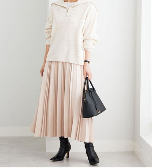 BELLUNA（ベルーナ）の「あぜ編ハーフジップニットプルオーバー（ニット・セーター）」｜詳細画像