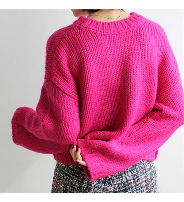 GeeRA（ジーラ）の「起毛ショート丈ニットプルオーバー（ニット・セーター）」｜詳細画像