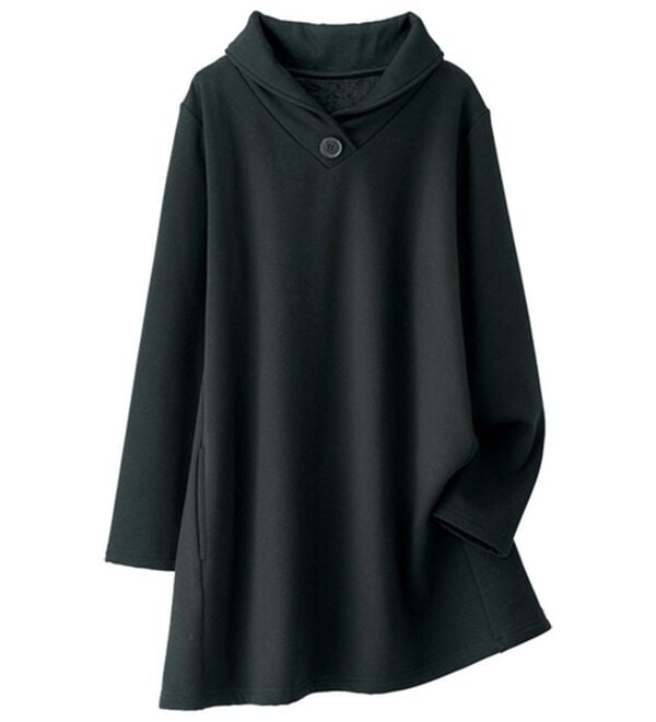 BELLUNA（ベルーナ）の「まるで着る毛布！裏ファーデザインチュニック（チュニック）」｜黒