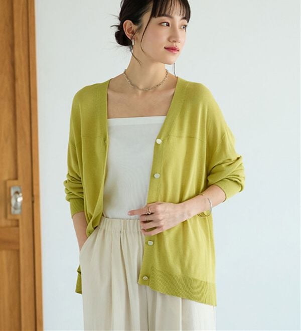 BELLUNA（ベルーナ）の「【快適Ｌａｂ．】シャリ冷！洗える多機能ニットカーディガン（ニットカーディガン）」｜詳細画像