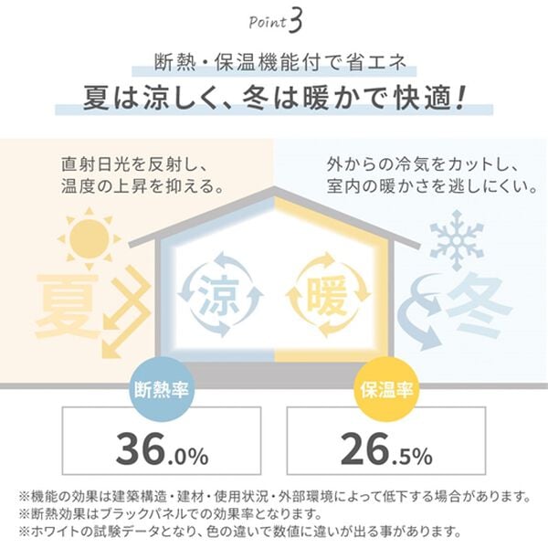 iellio（イエリオ）の「断熱保温ＵＶカット採光レースカーテン２枚組＜夜も見えにくい・透けにくい・省エネ節電＞（レースカーテン）」｜詳細画像