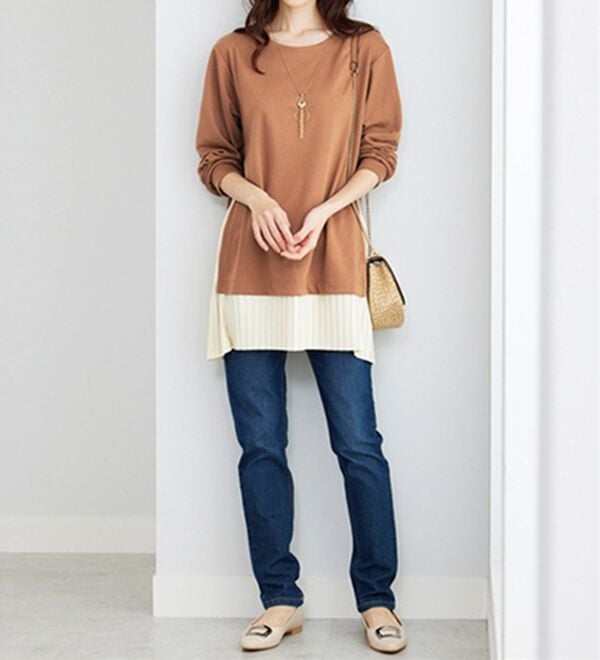 BELLUNA（ベルーナ）の「裾プリーツ切替チュニック（チュニック）」｜詳細画像