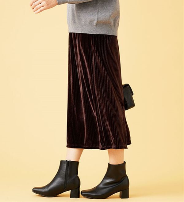 BELLUNA（ベルーナ）の「ベロア素材ナロースカート（ロングスカート）」｜詳細画像