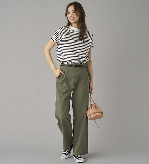BELLUNA（ベルーナ）の「ひんやり綿混ハイパー美脚ストレッチワイドパンツ（フルレングスパンツ）」｜詳細画像