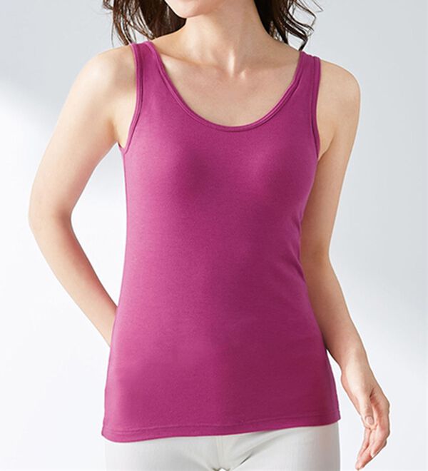 LAVIENNE（ラヴィエンヌ）の「４０代からの綿混快適カップ付タンクトップ（ブラトップ・カップ付きインナー）」｜詳細画像