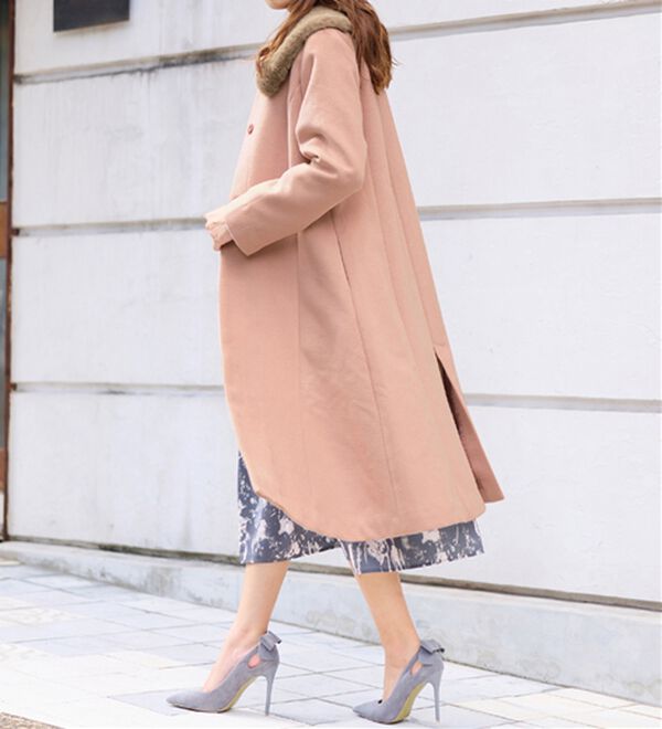 美人シルエットファー付ノーカラーコート【美人百花掲載】 - ベルーナ