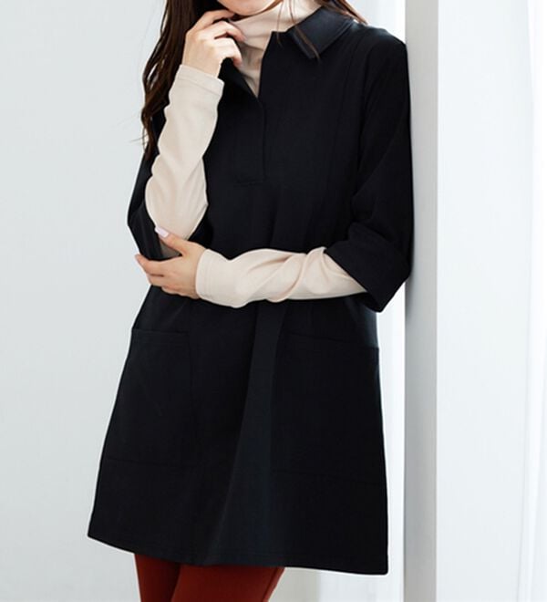 BELLUNA（ベルーナ）の「なめらかポンチ素材衿付きチュニック（チュニック）」｜詳細画像