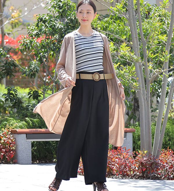 A HAPPY MARILYN（アハッピーマリリン）の「【Ｍ～８Ｌ】【ＵＶカット】長袖トッパーカーディガン（ニットカーディガン）」｜詳細画像