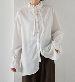 RANAN（ラナン）の「プチフリルリボン付きブラウス（ブラウス）」｜詳細画像