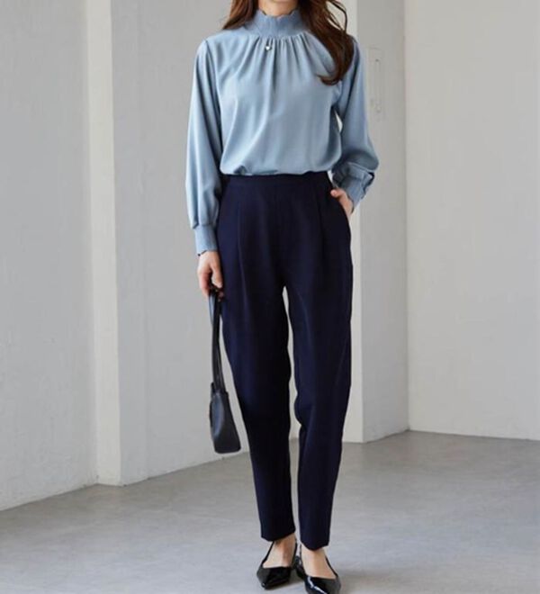 RANAN（ラナン）の「スカラップリブニット使いブラウス（ブラウス）」｜詳細画像