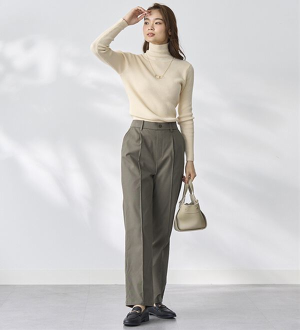 BELLUNA（ベルーナ）の「綿混ハイパー美脚ストレッチチノパンツ（フルレングスパンツ）」｜詳細画像