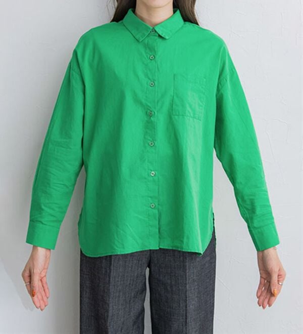 Pierrot（ピエロ）の「綿１００％オーバーサイズシャツ（シャツ）」｜詳細画像