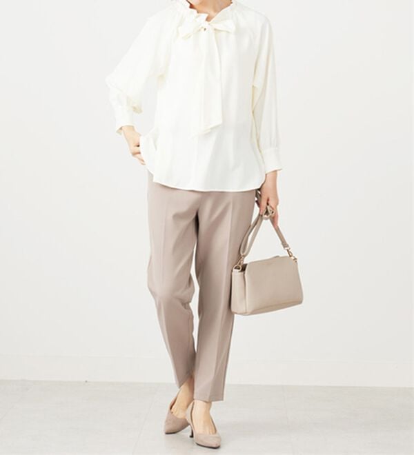 BELLUNA（ベルーナ）の「着脱楽々！フリル衿ボウタイブラウス（ブラウス）」｜詳細画像