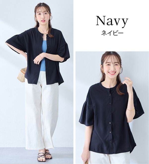 alotta（アロッタ）の「バンドカラーフレアー袖ブラウス（ブラウス）」｜詳細画像