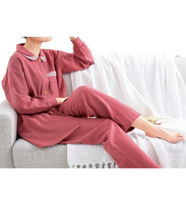 LAVIENNE（ラヴィエンヌ）の「あったか肌側綿１００％ガーゼパジャマ（パジャマ・ルームウェア）」｜詳細画像