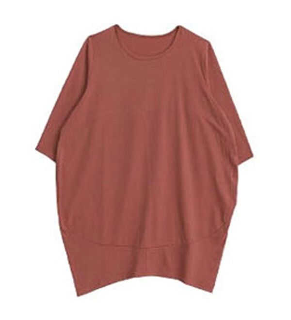 A HAPPY MARILYN（アハッピーマリリン）の「【Ｍ～８Ｌ】長袖・七分袖・半袖 コクーン シルエット チュニック（チュニック）」｜レンガ