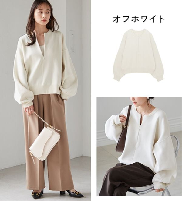 RANAN（ラナン）の「ハーフジップスウェットライクニット（ニット・セーター）」｜詳細画像