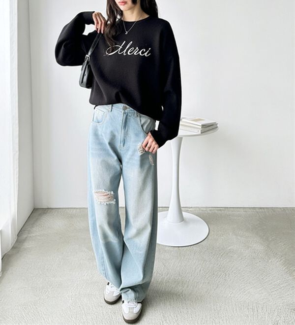 GeeRA（ジーラ）の「チェーン刺しゅうニットプルオーバー（ニット・セーター）」｜詳細画像