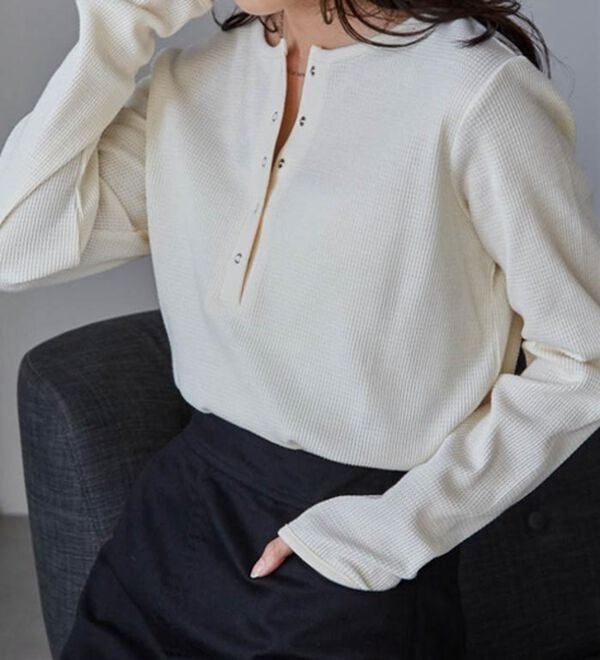 RANAN（ラナン）の「ヘンリーネックワッフルロンＴ（カットソー）」｜詳細画像