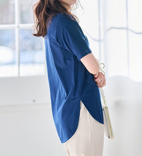 RANAN（ラナン）の「＜BC＞綿100％ひんやりラウンドヘムプルオーバー（カットソー）」｜詳細画像