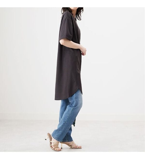 BELLUNA（ベルーナ）の「かのこ素材裾ラウンドチュニックワンピース（チュニックワンピース）」｜詳細画像