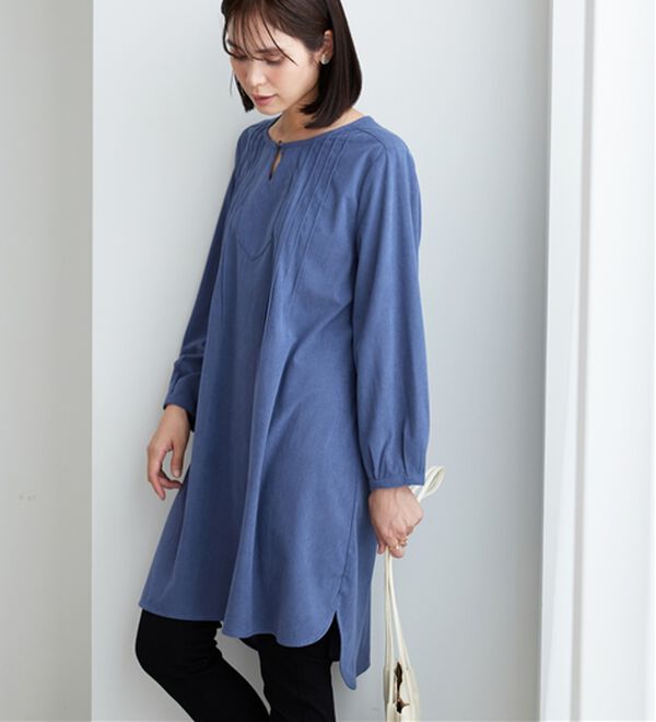 BELLUNA（ベルーナ）の「コーデュロイ素材ピンタック使いワンピース（その他ワンピース）」｜詳細画像