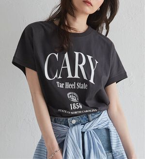RANAN（ラナン）の「【汗シミ防止】カレッジロゴプリントT（Tシャツ）」｜ブラック系