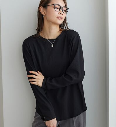 BELLUNA（ベルーナ）の「《快適Ｌａｂ．》 乾きやすい！ドライワッフルプルオーバー（カットソー）」