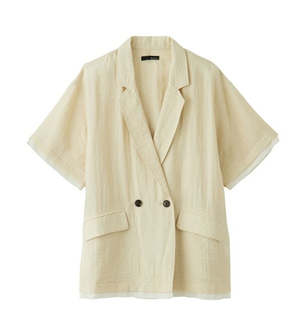 RANAN（ラナン）の「ハーフスリーブシアーシャツジャケット（テーラードジャケット）」｜詳細画像