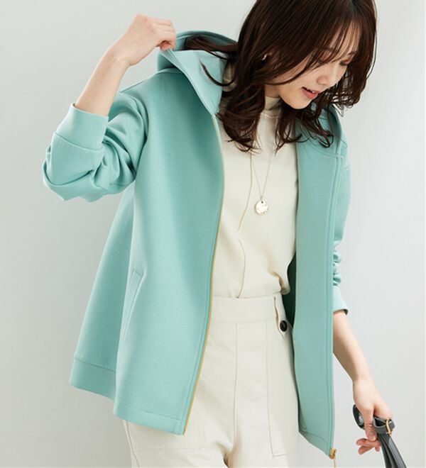 BELLUNA（ベルーナ）の「【快適Ｌａｂ．】とろみ素材裾タックパーカー（パーカー）」｜詳細画像