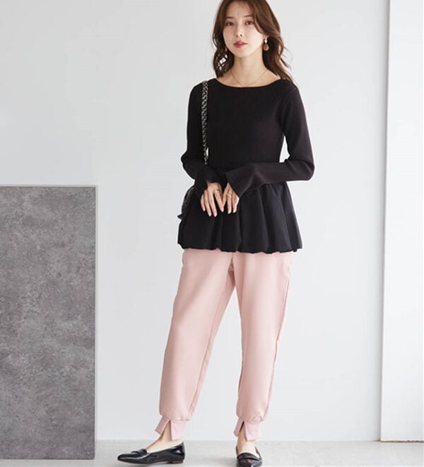 RANAN（ラナン）の「＜裏起毛＞裾スリットジョガーパンツ（フルレングスパンツ）」｜詳細画像