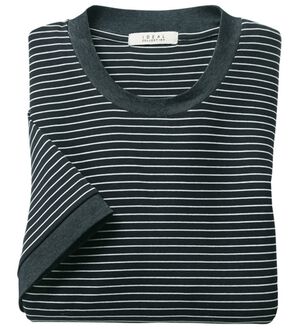 「＜ＳＯＬＵＮＩＡ＞ジャケットスタイルが決まる専用Ｔシャツ（メンズＴシャツ）」｜チャコールボーダー