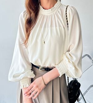 GeeRA（ジーラ）の「フリル衿バルーンスリーブブラウス（ブラウス）」｜詳細画像