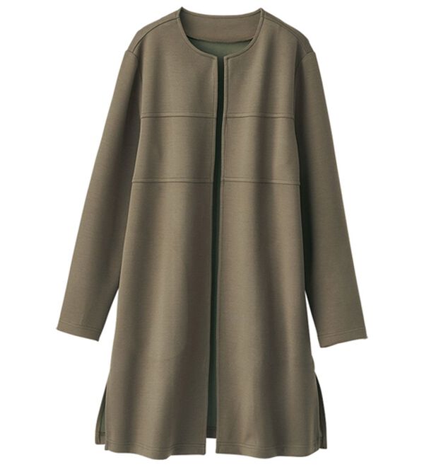 BELLUNA（ベルーナ）の「なめらかテンセル（ＴＭ）繊維混配色ノーカラーコーディガン（その他カーディガン）」｜詳細画像