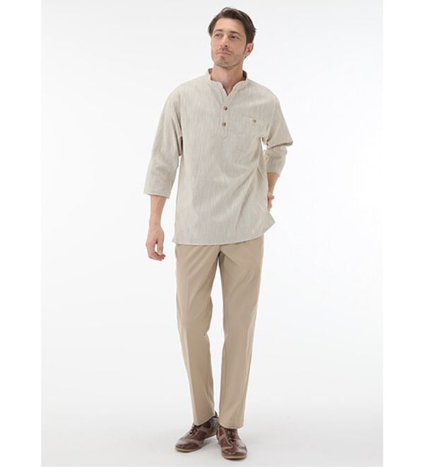 「ざっくり木綿のゆったりリラックスシャツ（メンズシャツ）」｜詳細画像