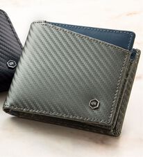 「＜カンサイ・ヤマモト・オム＞カーボン調財布　折り財布（メンズ財布・パスケース）」